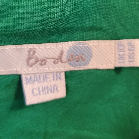 Boden Kelly Green Textured Embroidered Cotton Vneck Sheath Dress - Picture 5 of 7